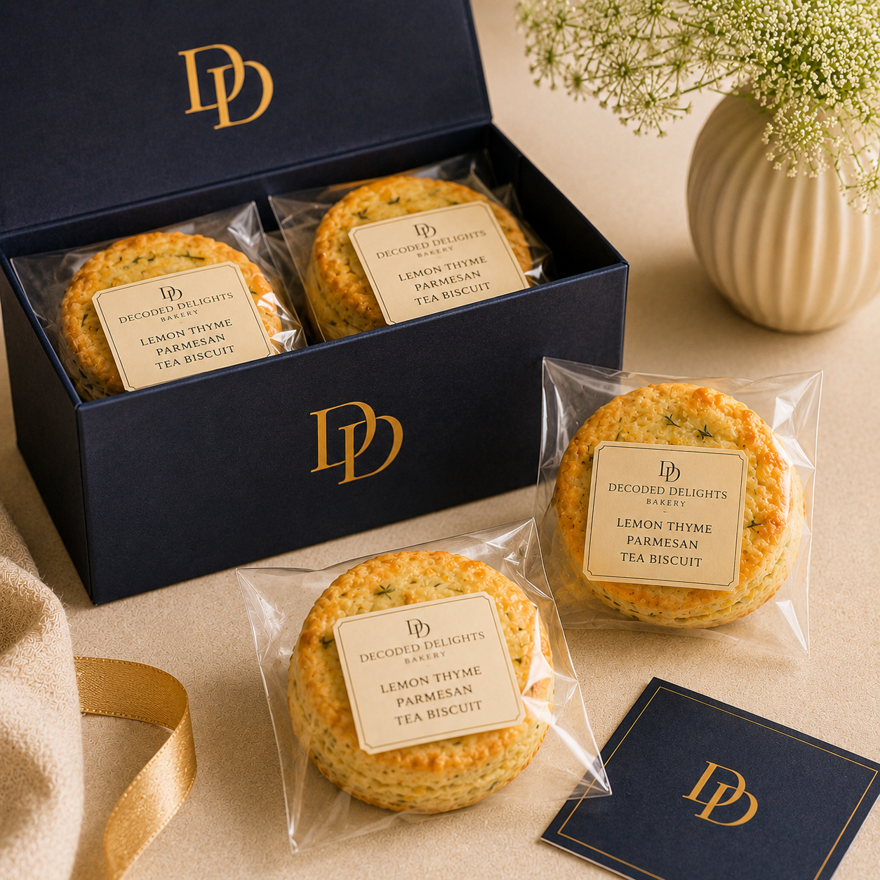 Lemon Thyme Parmesan Tea Biscuit Box