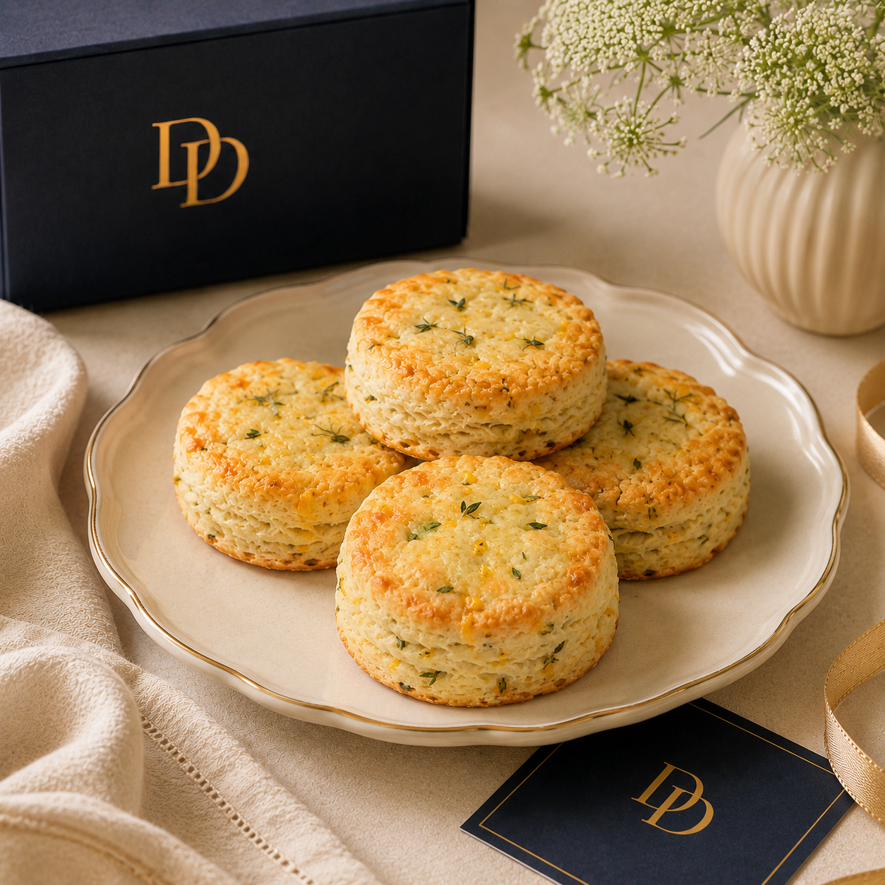 Lemon Thyme Parmesan Tea Biscuit Box