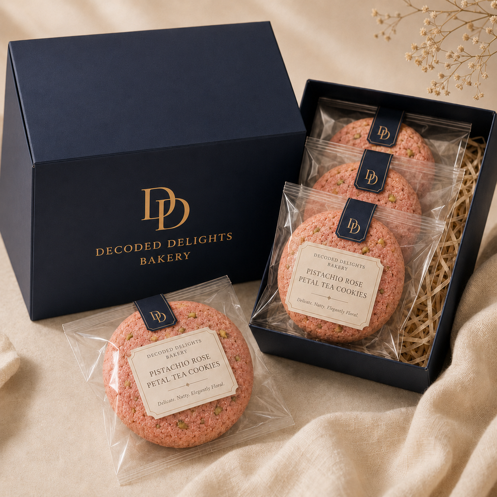 Pistachio Rose Petal Tea Cookie Box